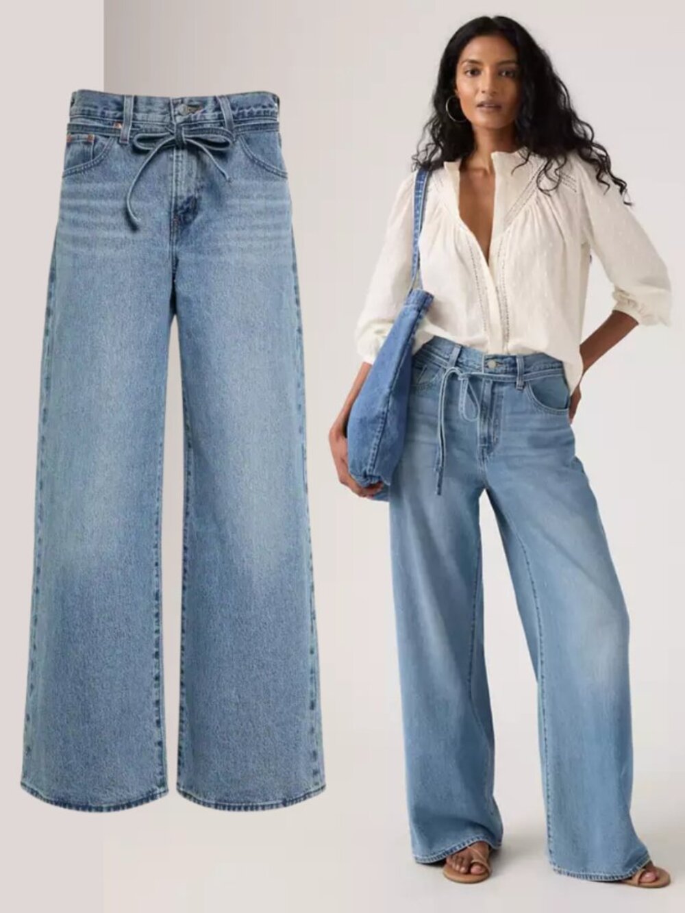 Levi's XL Baggy Straight Leg Jeans High Rise Medium Indigo 31" Inseam